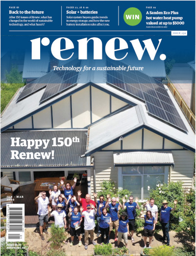 A picture of the front cover of the 150th issue of Renew magazine